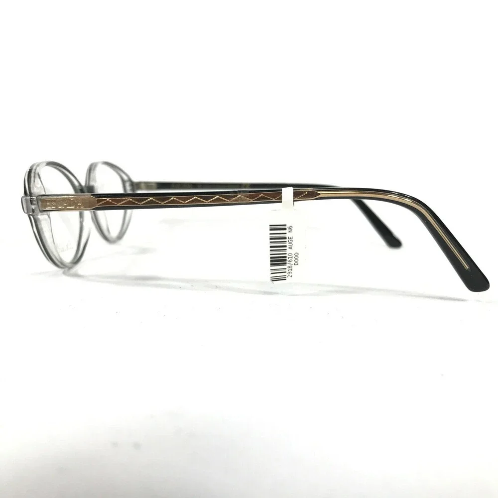 Escada Eyeglasses Frames E0124 E374 Black Clear Gold Round Oval 51-15-140